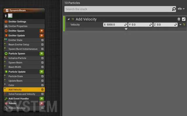 Add Velocityの設定